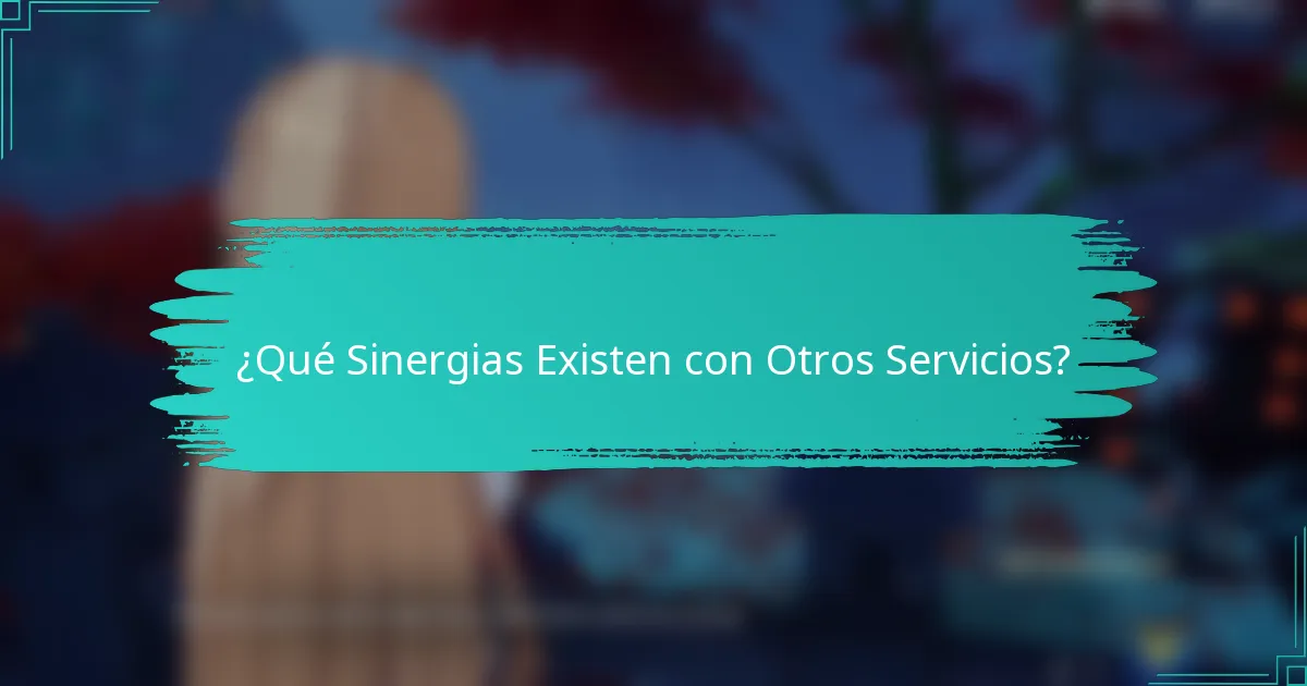 ¿Qué Sinergias Existen con Otros Servicios?